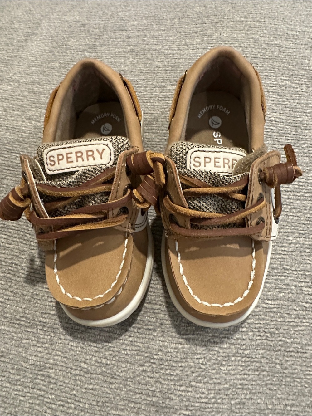 Sperry Kids Tan Brown Moccasin Boat Shoes